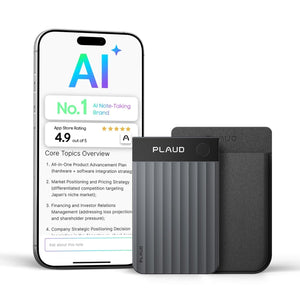 Plaud Note Pro AI Voice Recorder, Transcribe & Summarize with AI, App Control, Note Taker for Meetings & Calls, Supports 112 Languages, Ultra-Slim w/InstantView Display, Case Included