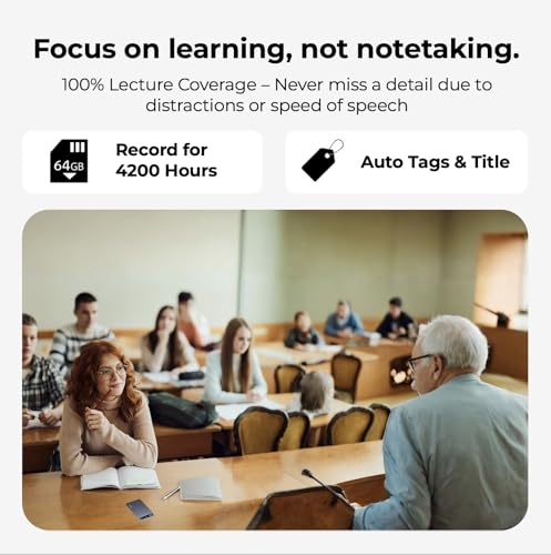 AltaX ThinkNote AI voice recorder with metal case, 64GB storage, supporting 118 languages for meetings, calls, and lectures.