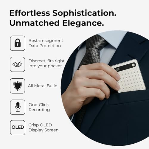 AltaX ThinkNote AI voice recorder with all-metal design, 64GB storage, capturing meetings, calls, and lectures in 118 languages.